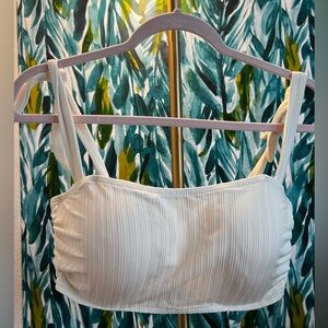 Shade and Shore White Bandeau Style Bikini Top Size 38DD NWT